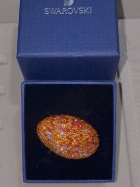 Swarovski "The Elements" Orange Adjustable Ring Gold Tone. 55-58 (7.25-8.25) NEW